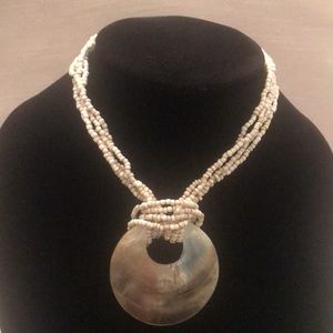 Vintage wood bead necklace necklace